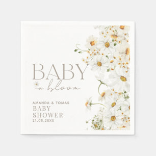 Daisy Boho Wildflower Baby in Bloom Shower Napkin