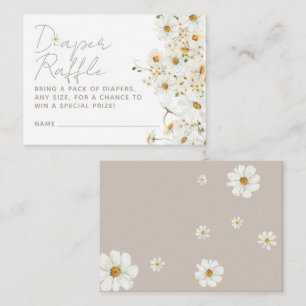 Daisy Boho Wildflower Baby Shower Diaper Raffle Enclosure Card