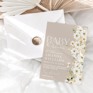 Daisy Boho Wildflower Baby Shower Invitation