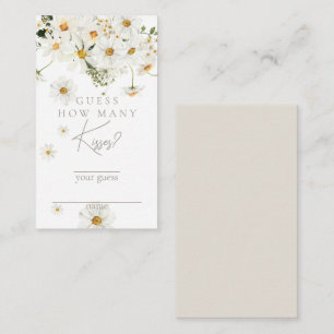 Daisy Boho Wildflower Modern Bridal Kisses Game Enclosure Card