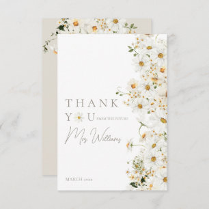 Daisy Boho Wildflower Modern Bridal Shower Thank You Card