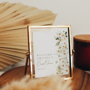 Daisy Boho Wildflower Modern Bridal Welcome Poster