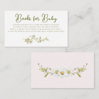 Daisy Books For Baby Pink Botanical Baby Shower Enclosure Card