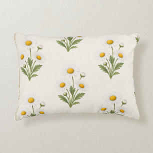 Daisy Botanical, April Birth Flower Wall art Decorative Cushion
