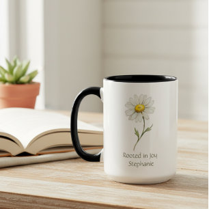 Daisy Botanical Watercolor Mug