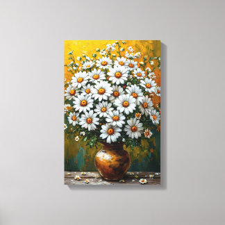 Daisy Bouquet Floral Art for Cheerful Interiors Canvas Print