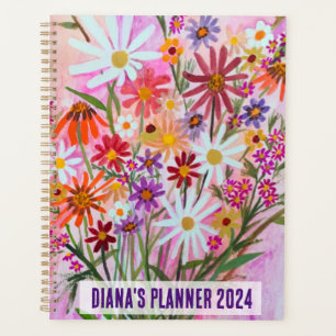 Daisy Bouquet Flowers Blooms Floral Pink CUSTOM Planner