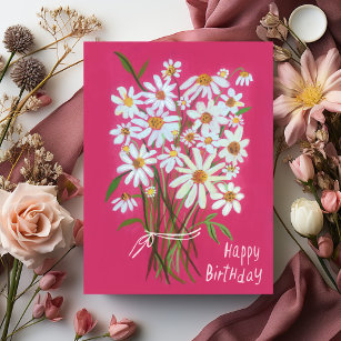 Daisy Bouquet Happy Birthday Postcard