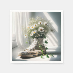 Daisy Bouquet In a White Sneaker Napkin