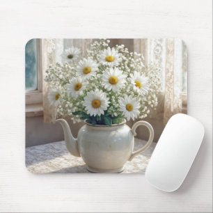 Daisy Bouquet in an Antique Teapot Mouse Mat