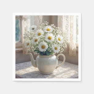Daisy Bouquet in an Antique Teapot Napkin