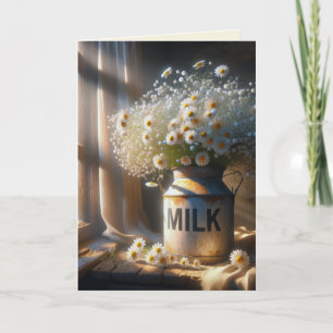 Daisy Bouquet in Milk Can Card