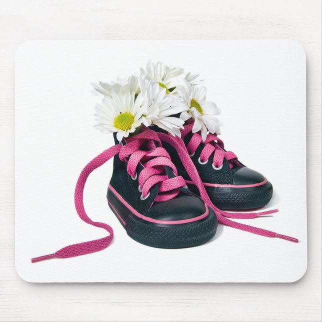 Daisy Bouquet in Sneakers Mouse Mat (Front)