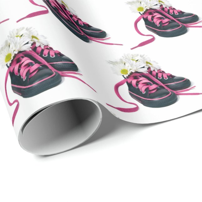 Daisy Bouquet in Sneakers  Wrapping Paper (Roll Corner)