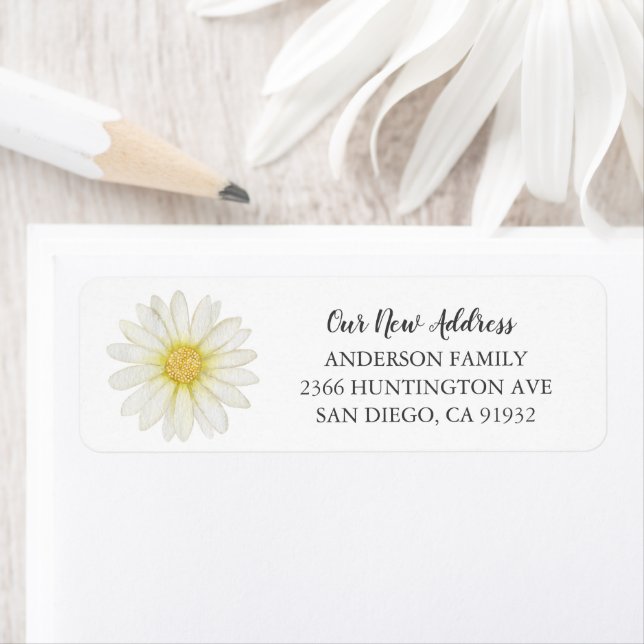 Daisy Bouquet New Address Return Address Label (Insitu)