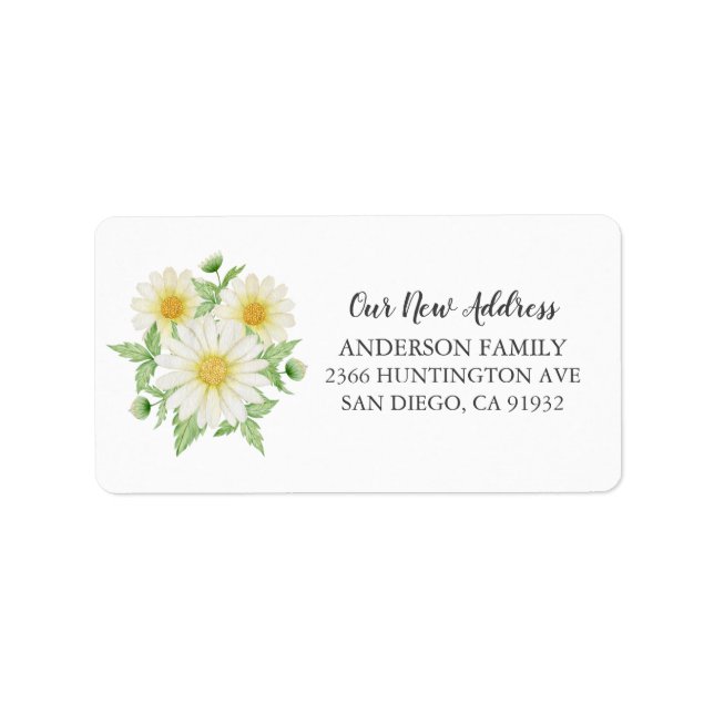Daisy Bouquet New Address Return Address Label (Front)