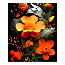 Daisy Bouquet on Gouache Painting Art Poster