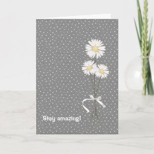 daisy bouquet on pin dots card