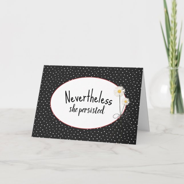 Daisy Bouquet On Polka Dots  Card (Front)