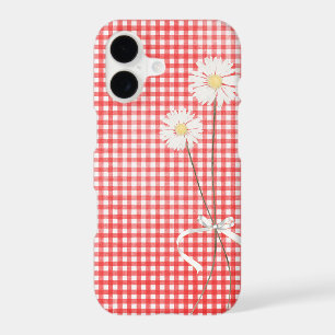 daisy bouquet on red gingham