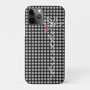 daisy breathe text with lady bug on gingham Case-Mate iPhone case