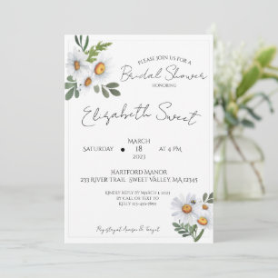 DAISY Bridal Shower Invitation, Daisies  Invitation