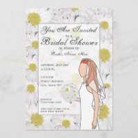 Daisy Bridal Shower Invitation - Red Hair