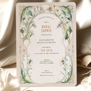 Daisy Bridal Shower Invitations Art Nouveau Deco