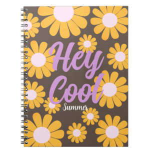 Daisy Brown Orange Boho Notebook