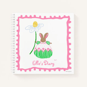 Daisy Bunny Diary 8.5" x 8.5" Spiral Notebook