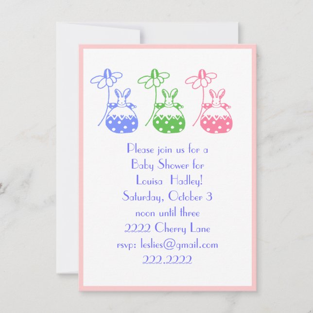 Daisy bunny invitation (Front)