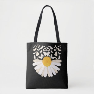 Daisy Butterflies Flower Women Cute Garden Tote Bag