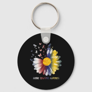 Daisy Butterfly Alagille Syndrome Awareness  Key Ring