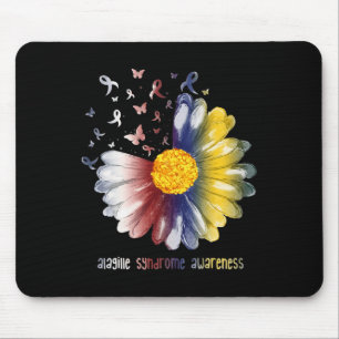 Daisy Butterfly Alagille Syndrome Awareness Mouse Mat