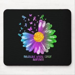 Daisy Butterfly Metastatic Breast Cancer Awareness Mouse Mat