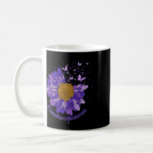 Daisy Butterfly Purple Ribbon Overdose Awareness 3 Coffee Mug