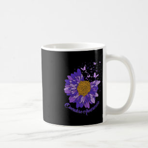 Daisy Butterfly Purple Ribbon Overdose Awareness 3 Coffee Mug