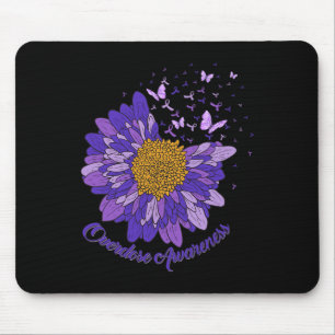 Daisy Butterfly Purple Ribbon Overdose Awareness 3 Mouse Mat