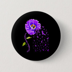 Daisy Butterfly Purple Ribbon Overdose Awareness 5 6 Cm Round Badge