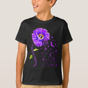 Daisy Butterfly Purple Ribbon Overdose Awareness 5 T-Shirt