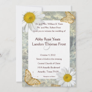 Daisy Butterfly Wedding Invitation