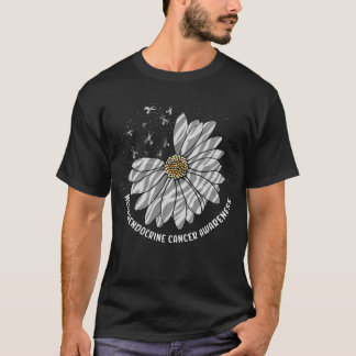 Daisy Butterfly Zebra Ribbon Neuroendocrine Cancer T-Shirt