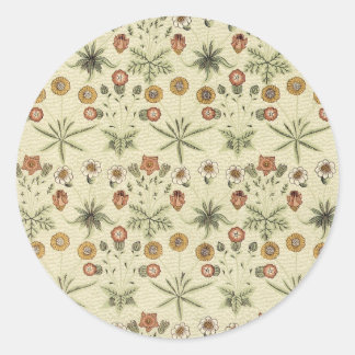 Daisy by William Morris, Vintage Victorian Flowers Classic Round Sticker