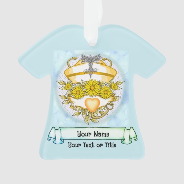 Daisy caduceus nurse  ornament (Front)