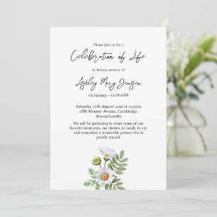Daisy Celebration of Life Funeral Invitation
