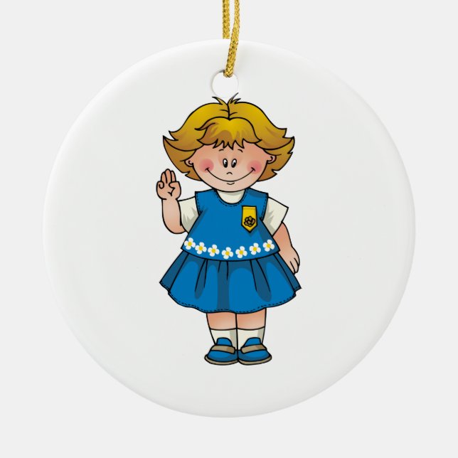 Daisy Ceramic Tree Decoration (Front)