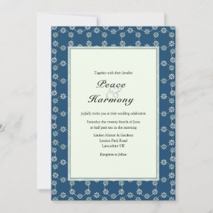 Daisy Chain Blue Pattern Wedding Invitation