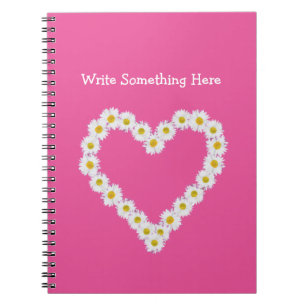 Daisy Chain Heart Spiral Notebook to Personalise