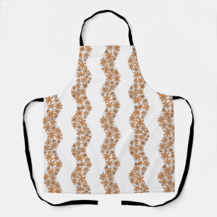 Daisy Chain Wiggly Flower Stripes orange Apron