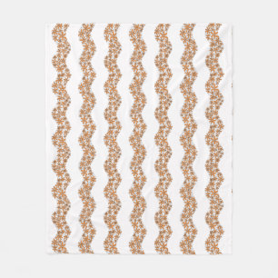 Daisy Chain Wiggly Flower Stripes orange Fleece Blanket